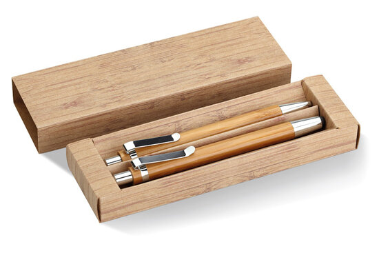 bamboe pen en potlood set