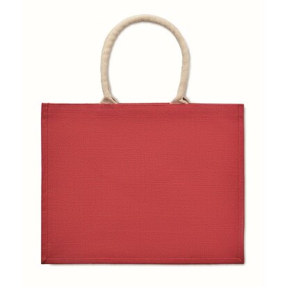 jute tas aura rood hengsel