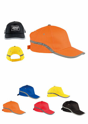 Cap 5 panel met reflecterende band en klittenbandsluiting sample