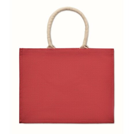 jute tas aura rood hengsel