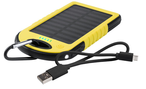 USB Power bank met zonne energie lader Lenard incl. bedrukken