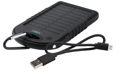 USB Power bank met zonne energie lader Lenard incl. bedrukken