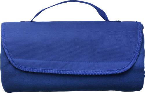 Fleece deken met draagband zwart 1 kleur tr 3796