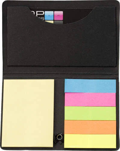 Memoboekje/visitekaarthouder karton zwart 3 kleuren tp 7831