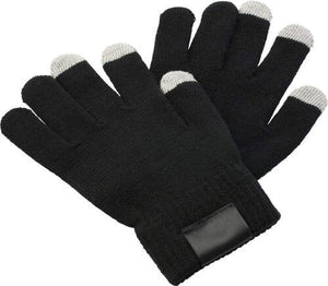 Touchscreen handschoenen zwart onbedrukt 12619