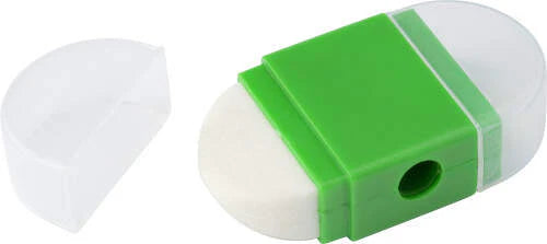 Puntenslijper met gum wit 2 kleuren tp 9693