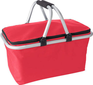 Opvouwbare mand met koelvak rood Full colour 8730