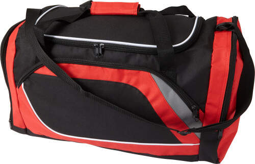 Polyester (600D) sporttas zwart 2 kleuren tr 9488
