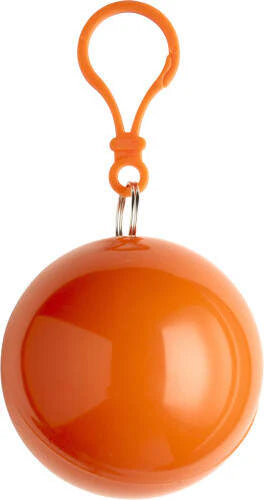 PVC poncho in een  bal met karabijnhaak.   sample