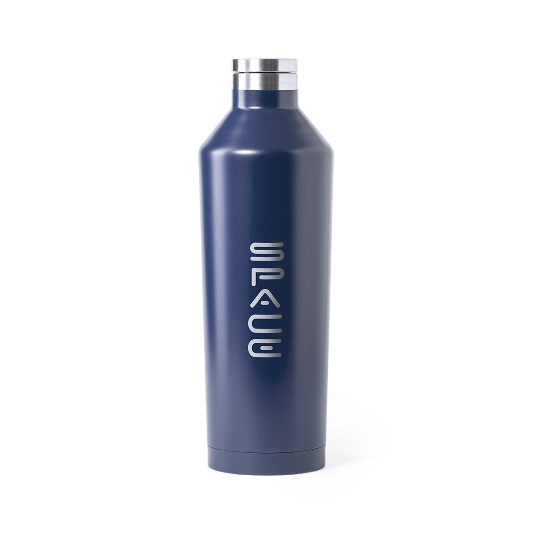 Geïsoleerde fles Gristel donkerblauw onbedrukt