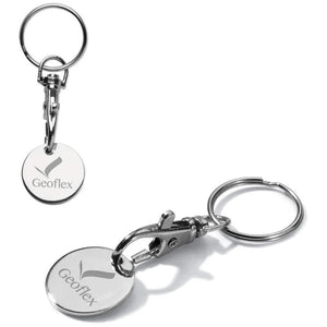 Sleutelhanger Winkelwagenmuntje met logo