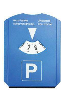 Parkeerschijf met ijskrabber en winkelwagenmuntjes bedrukken