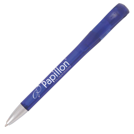 DUBAI balpen transparant donkerblauw 2 kleuren 3239