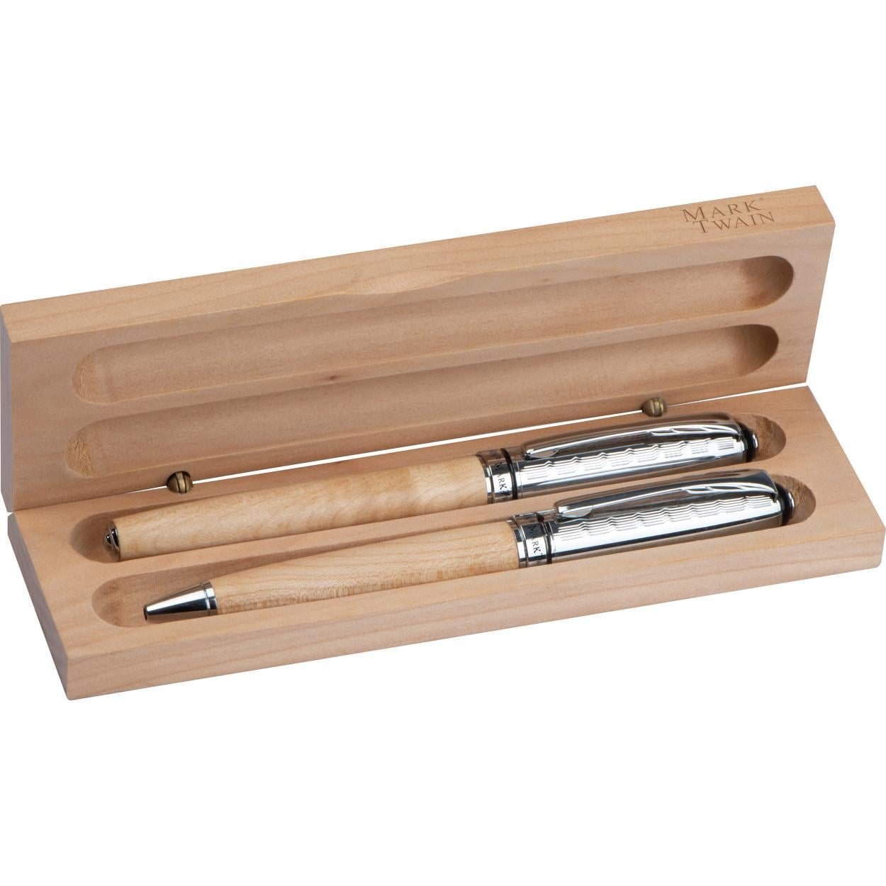 Mark Twain pennenset van hout 7694
