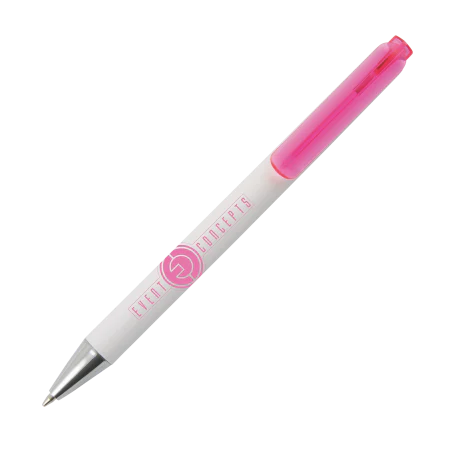 MANHATTAN balpen met transparante clip full colour bedrukt lichtgrijs Full colour 7659