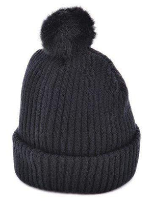 Gebreide beany muts met pompoen in wit en zwart bedrukken