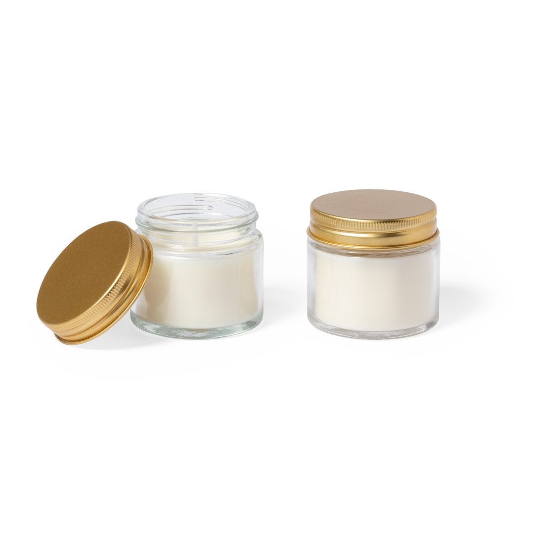 Aromatische kaarsenset Kesha beige Graveren