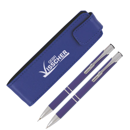 ARUBA pennenset met 1 balpen en 1 vulpotlood donkerblauw 2 kleuren 865
