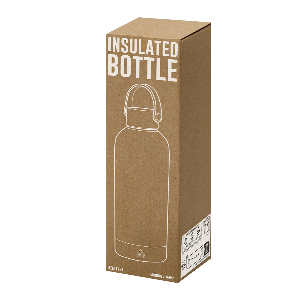 Geïsoleerde fles Breidy donkerblauw 1 kleur