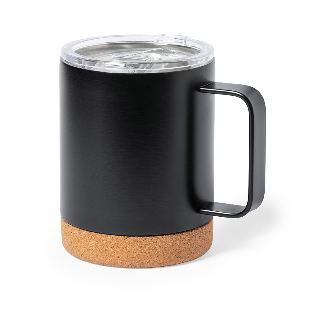 Geïsoleerde mok Loret zwart 1 kleur