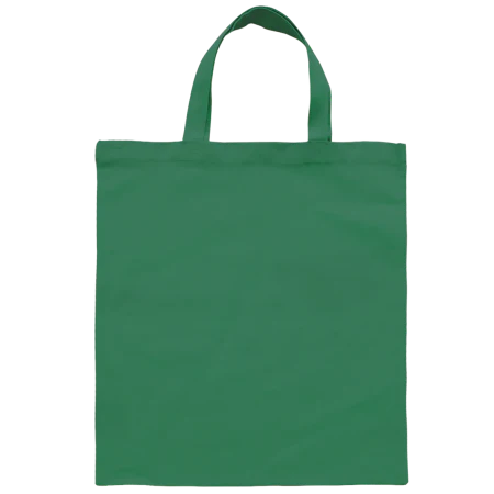 Katoenen tas gekleurd met korte hengsels donkergroen 1 kleur 5921