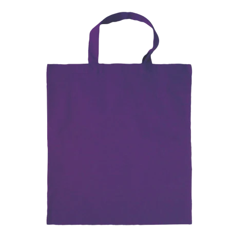 Katoenen tas gekleurd met korte hengsels geel 1 kleur 5923
