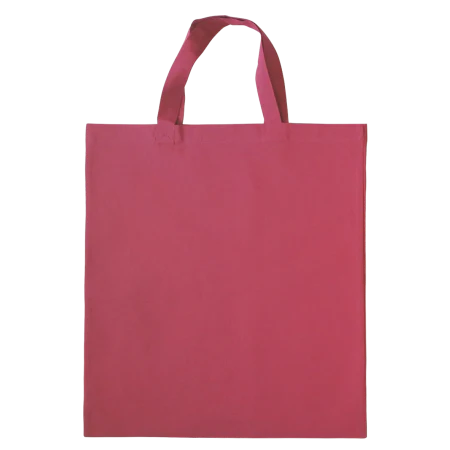 Katoenen tas gekleurd met korte hengsels geel 2 kleuren 5924