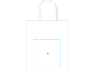 Papieren tas met hengsel wit onbedrukt 9057