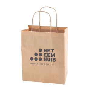 Papieren tas met hengsel wit 2 kleuren 9056