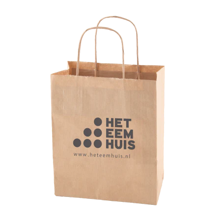 Papieren tas met hengsel wit 2 kleuren 9056