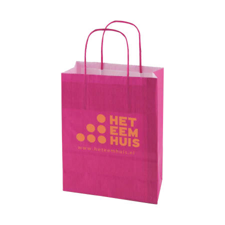 Papieren tas gekleurd M lichtgroen 1 kleur 9010