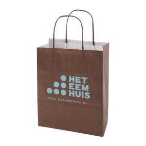 Papieren tas gekleurd M geel 2 kleuren 9006