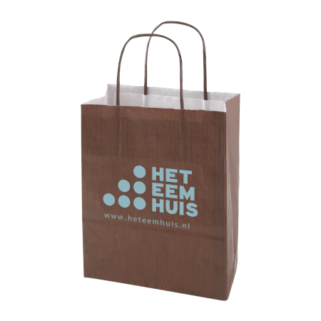 Papieren tas gekleurd M geel 2 kleuren 9006