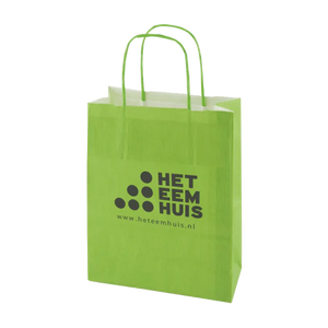 Papieren tas L gekleurd donkergroen 1 kleur 9026