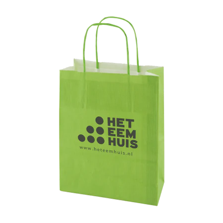 Papieren tas L gekleurd donkergroen 1 kleur 9026