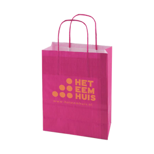 Papieren tas L gekleurd lichtgroen 2 kleuren 9035
