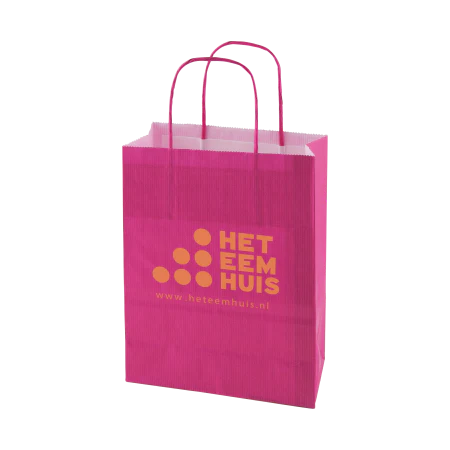 Papieren tas L gekleurd lichtgroen 2 kleuren 9035