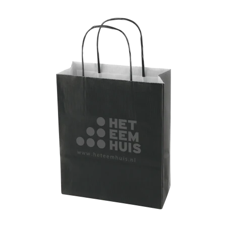 Papieren tas L gekleurd geel 1 kleur 9029