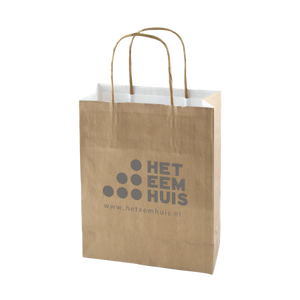 Papieren tas L gekleurd geel 2 kleuren 9030