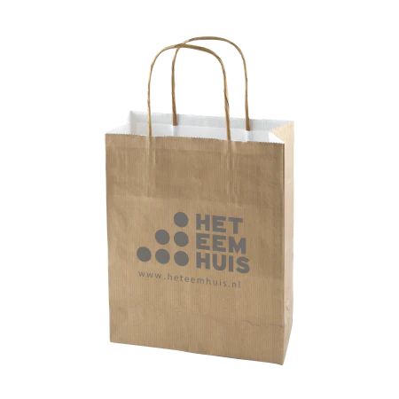 Papieren tas L gekleurd geel 2 kleuren 9030