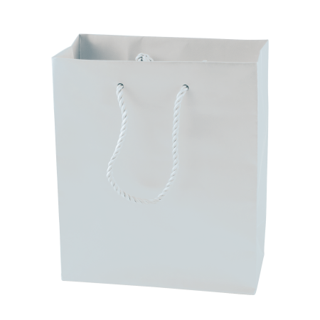Mat gelamineerde papieren tas S wit 2 kleuren 7743