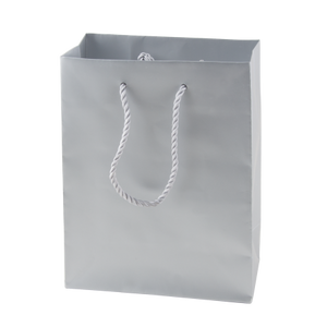 Mat gelamineerde papieren tas M zilver 2 kleuren 7741