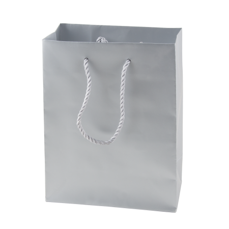 Mat gelamineerde papieren tas M zilver 2 kleuren 7741