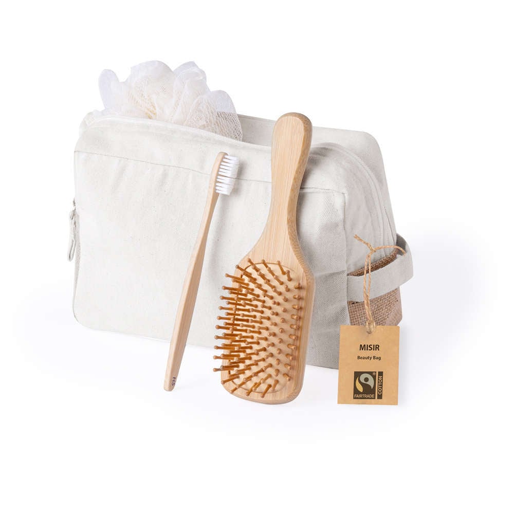 Make up tas Misir Fairtrade beige onbedrukt 7574