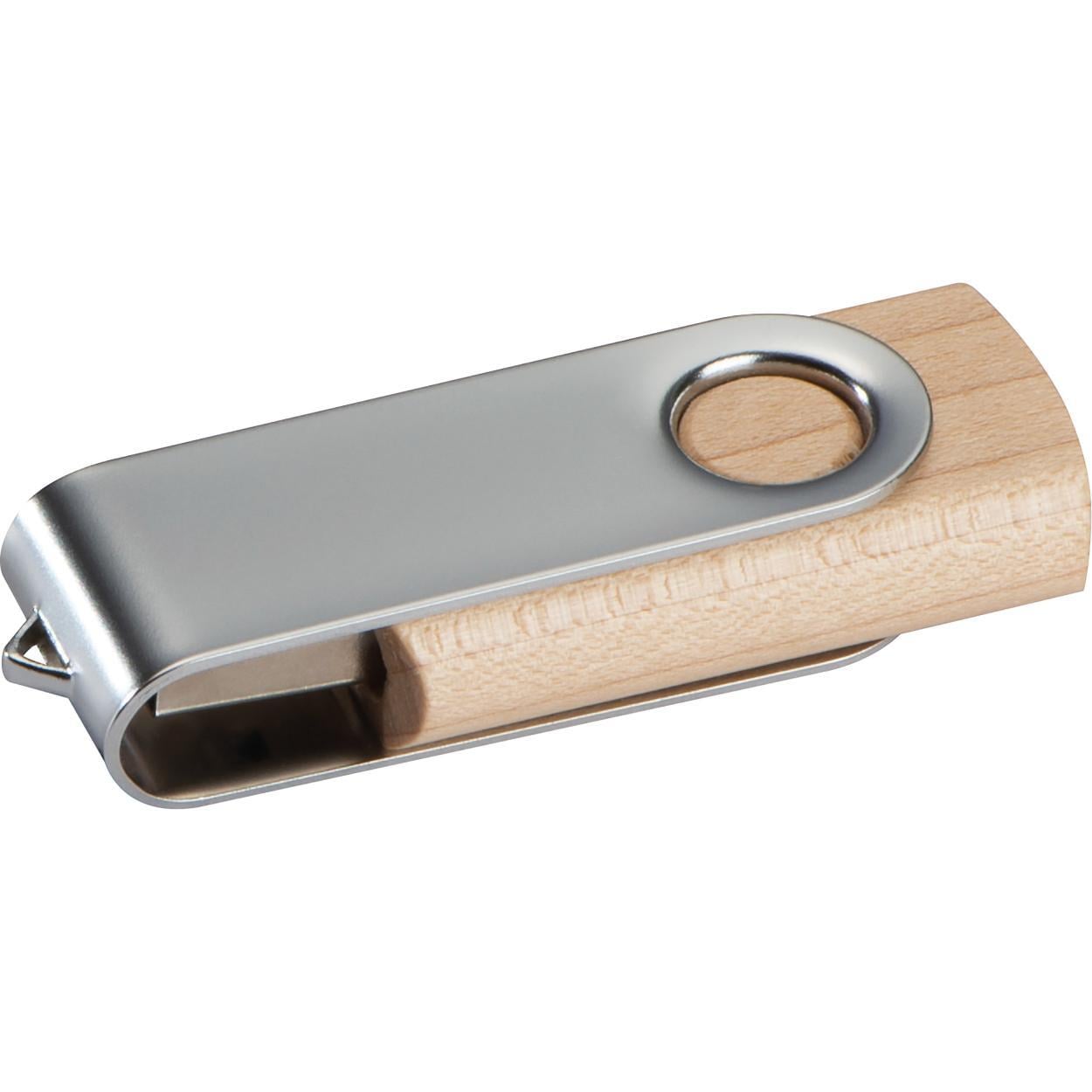 USB-stick twist van hout, licht sample