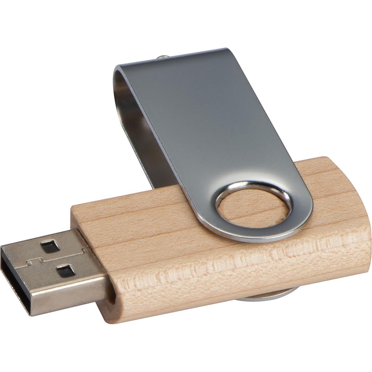 USB-stick twist van hout, licht sample