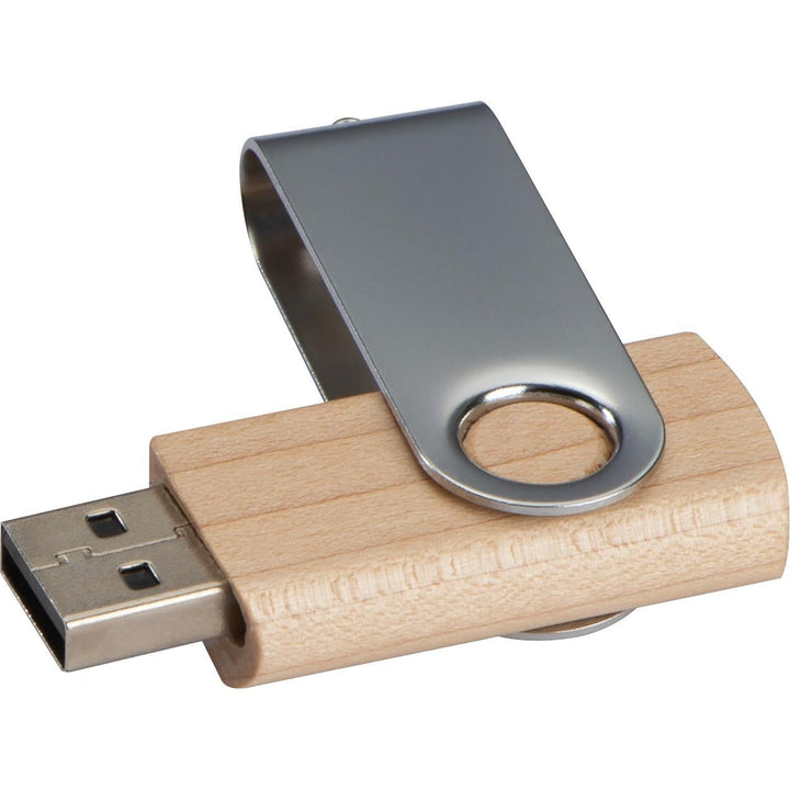 USB-stick twist van hout, licht sample