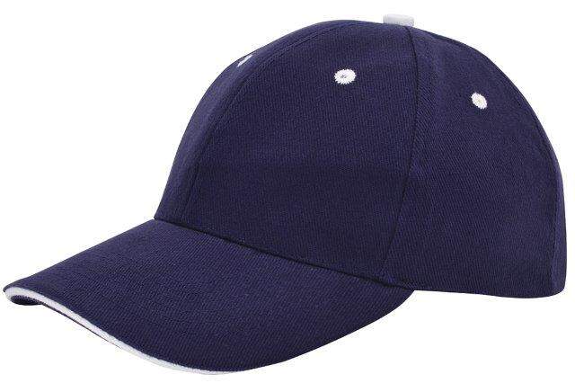 Cap sandwich geborsteld rood Borduren 2119