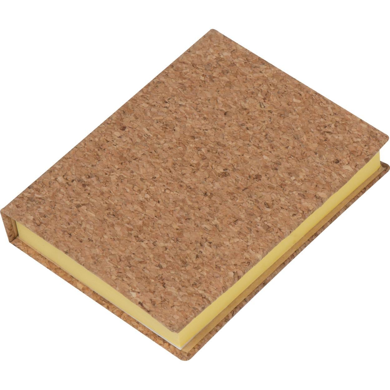 Notitieboekje met memovelletjes en kurkomslag 8489
