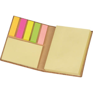 Notitieboekje met memovelletjes en kurkomslag 8490